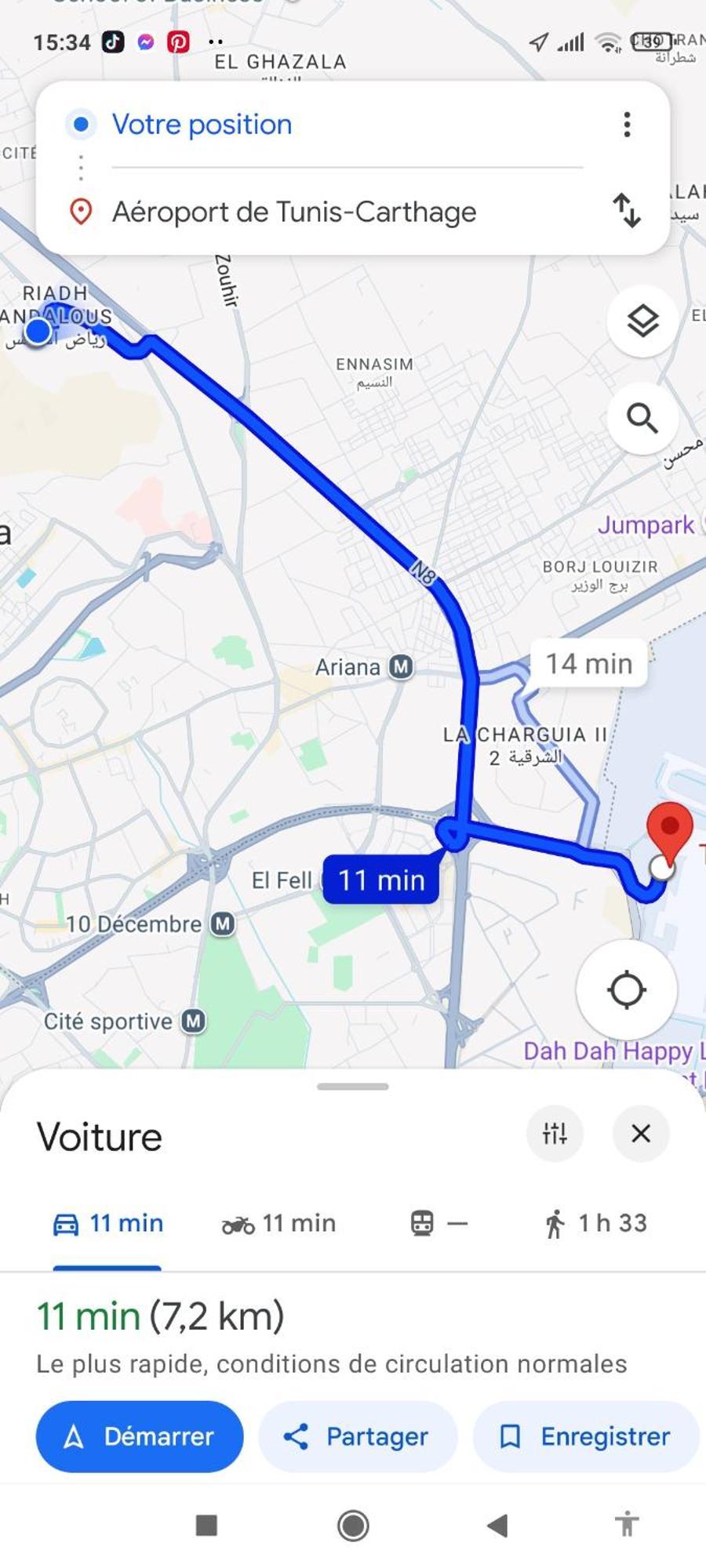 Etage De Villa Avec Jardin, Pres De L'Aireport Et Parking Prive Ariana Luaran gambar